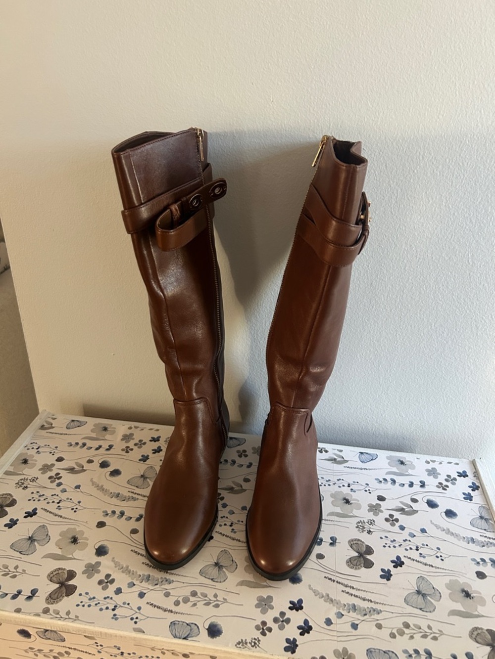 Coach Chestnut Brown Over-the-Knee Leather Boots - Picture 2 of 3
